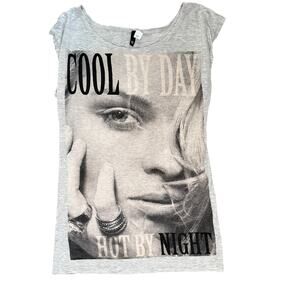 Gray Graphic Sleeveless Shift Dress, Size M - Cool By Day, Hot By Night Design